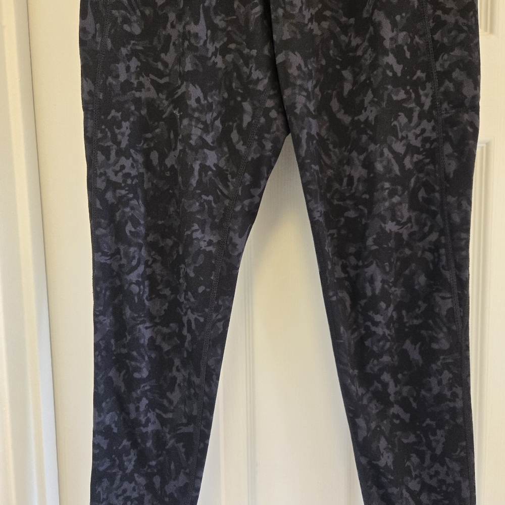 Danskin Petite High Rise Brushed 7/8 Leggings w Pockets Black Gray S - Picture 6 of 16